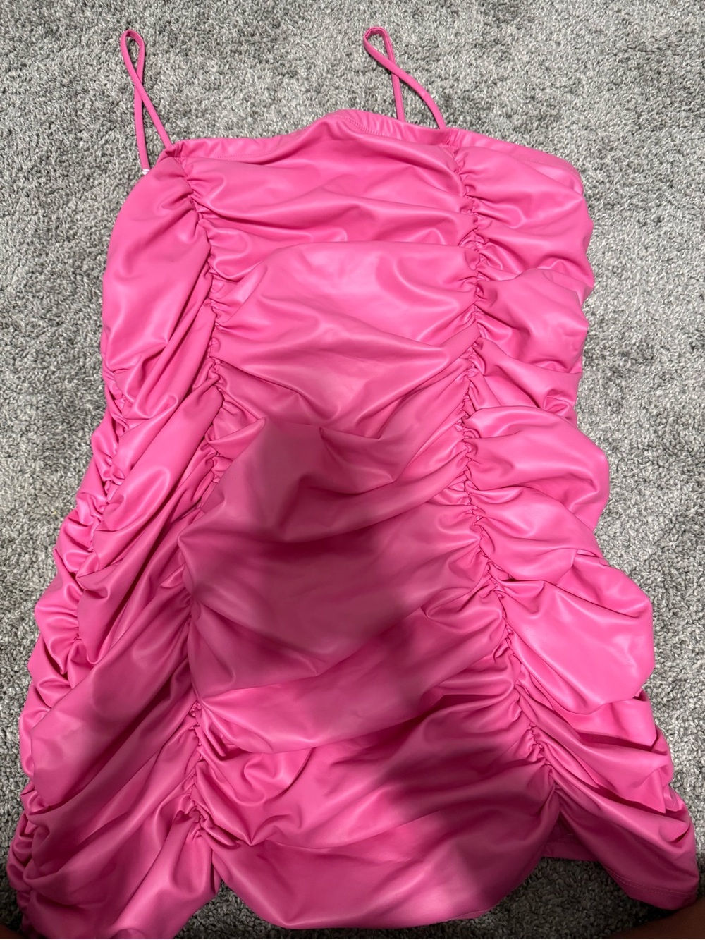 Fashion Nova Hot Pink Ruched Mini Dress